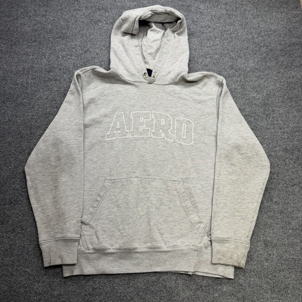 Aeropostale Men's Y2K Hoodie Gray Size XL Vintage‎